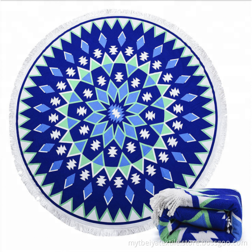 Microfibre Velour Reactive Print Beach Towel Round Spot Wholesale